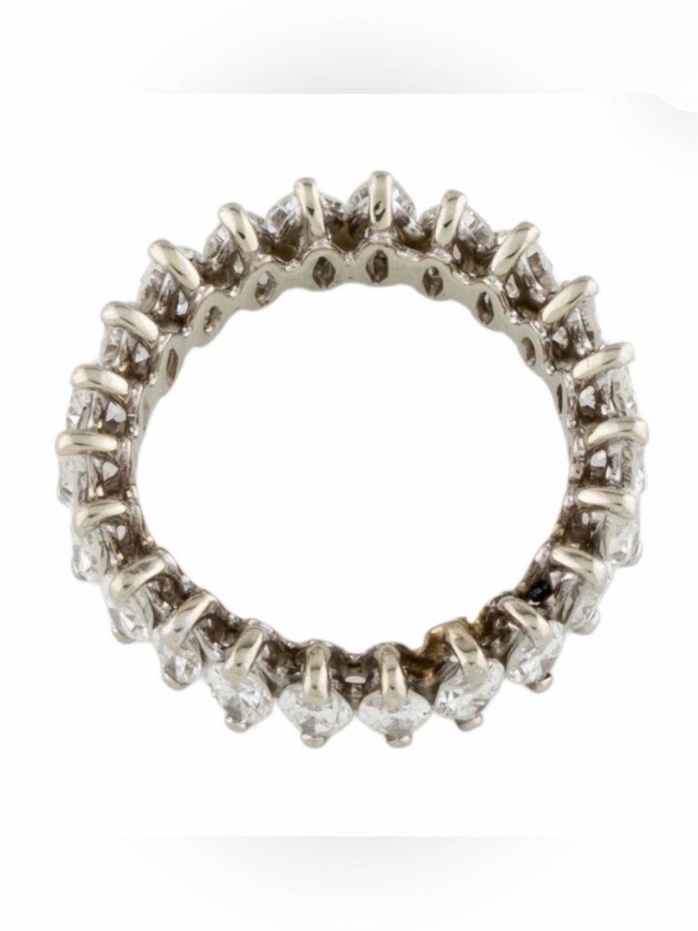 Elegant Ring 14K 3.74ctw Marquise-Cut Diamond Full Eternity Band - Picture 2 of 4